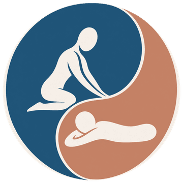 Emblème du Massage Sensoriel Combiné : le masseur et la personne massée en yin-yang